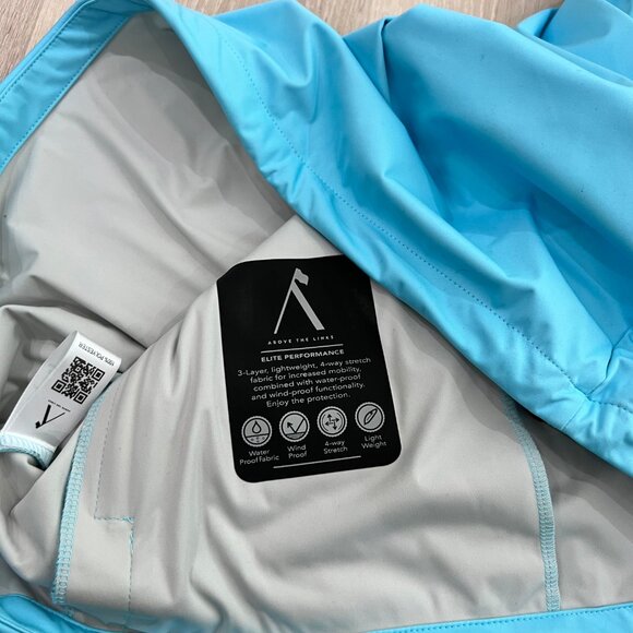 Above the Links Waterproof Windproof Elite Performance Golf Wear Tops - Aqua Blu - Picture 6 of 7